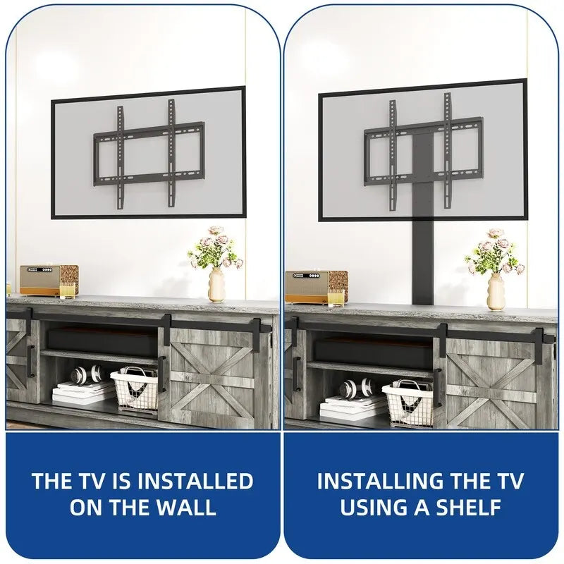 Evelynn TV Stand Sliding Barn Door Farmhouse Wood Entertainment Center for TVs Up to 65 White