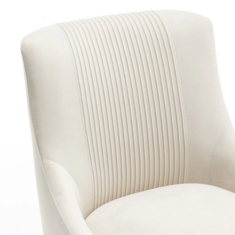 SEYNAR modern, elegáns, bouclé anyagú, pliszírozott bársony étkező- vagy fésülködőasztal-szék, hátsó fogantyúval (2 darabos készlet)