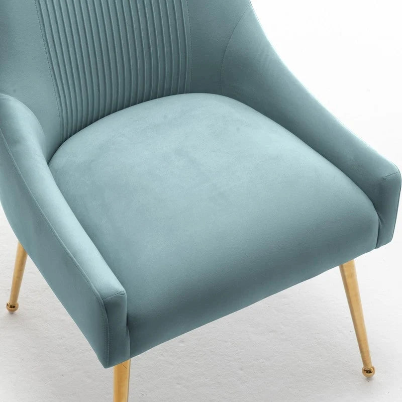 SEYNAR modern, elegáns, bouclé anyagú, pliszírozott bársony étkező- vagy fésülködőasztal-szék, hátsó fogantyúval (2 darabos készlet)
