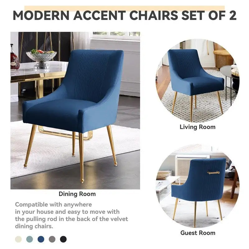 SEYNAR modern, elegáns, bouclé anyagú, pliszírozott bársony étkező- vagy fésülködőasztal-szék, hátsó fogantyúval (2 darabos készlet)