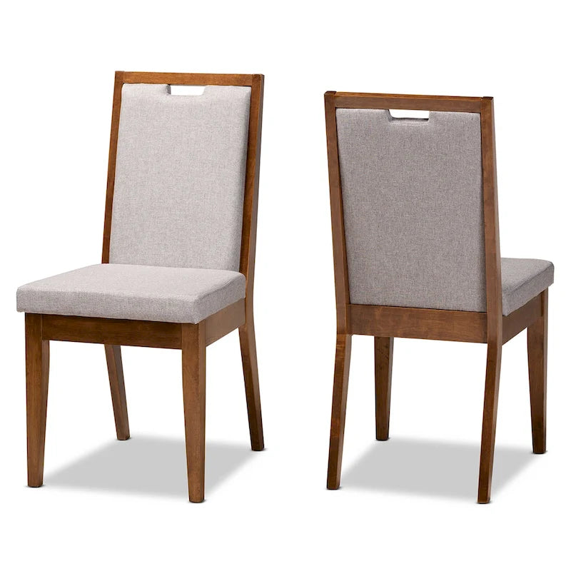 Octavia Modern ve Çağdaş Döşemeli Ahşap Yemek Sandalyesi Seti (2'li)
