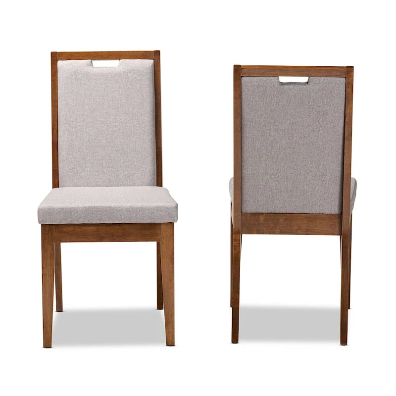Octavia Modern ve Çağdaş Döşemeli Ahşap Yemek Sandalyesi Seti (2'li)