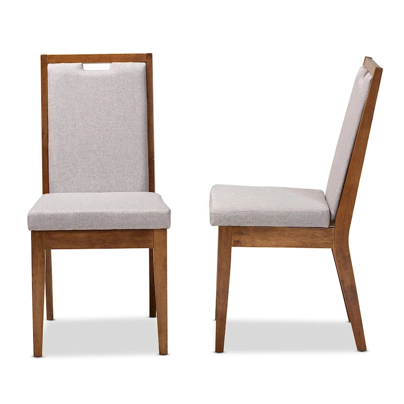 Octavia Modern ve Çağdaş Döşemeli Ahşap Yemek Sandalyesi Seti (2'li)