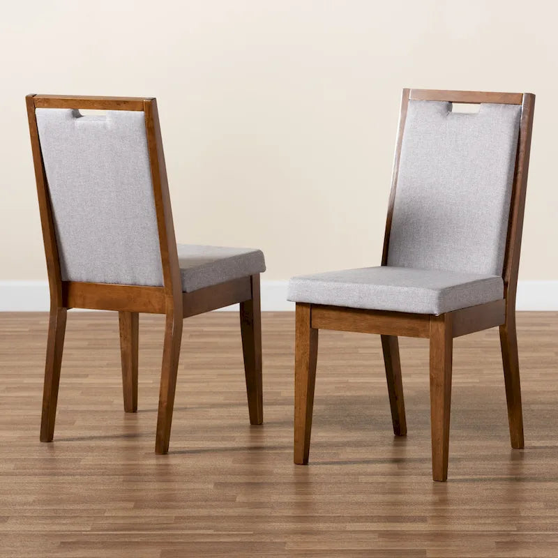 Octavia Modern ve Çağdaş Döşemeli Ahşap Yemek Sandalyesi Seti (2'li)