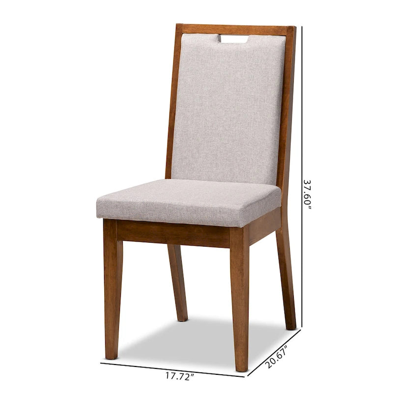 Octavia Modern ve Çağdaş Döşemeli Ahşap Yemek Sandalyesi Seti (2'li)