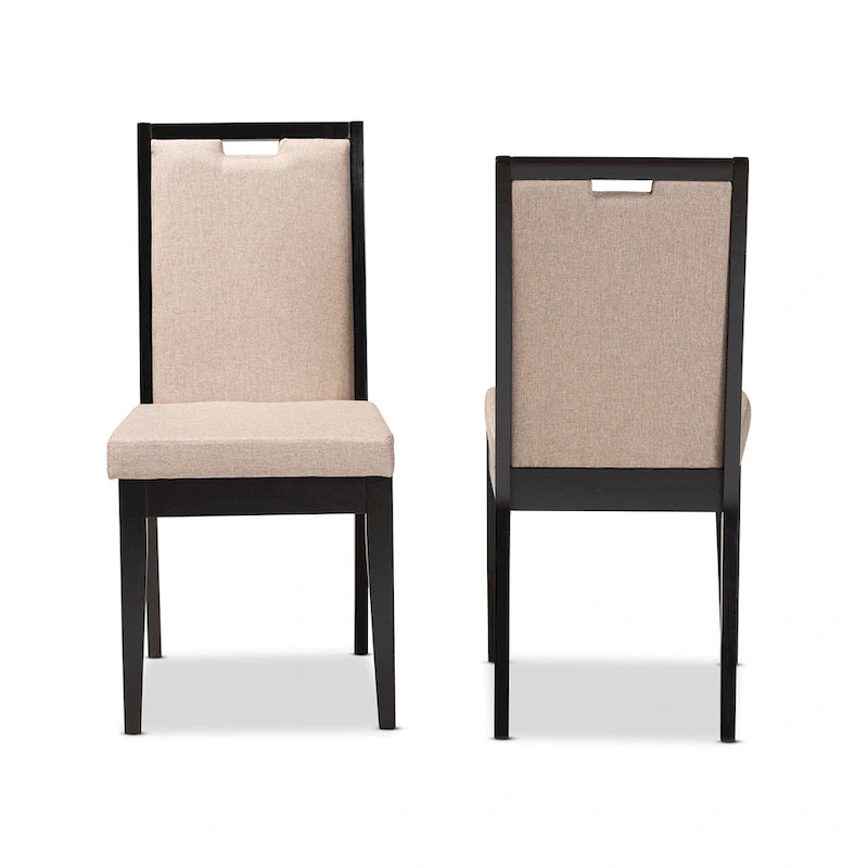 Octavia Modern ve Çağdaş Döşemeli Ahşap Yemek Sandalyesi Seti (2'li)