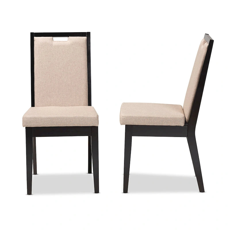 Octavia Modern ve Çağdaş Döşemeli Ahşap Yemek Sandalyesi Seti (2'li)