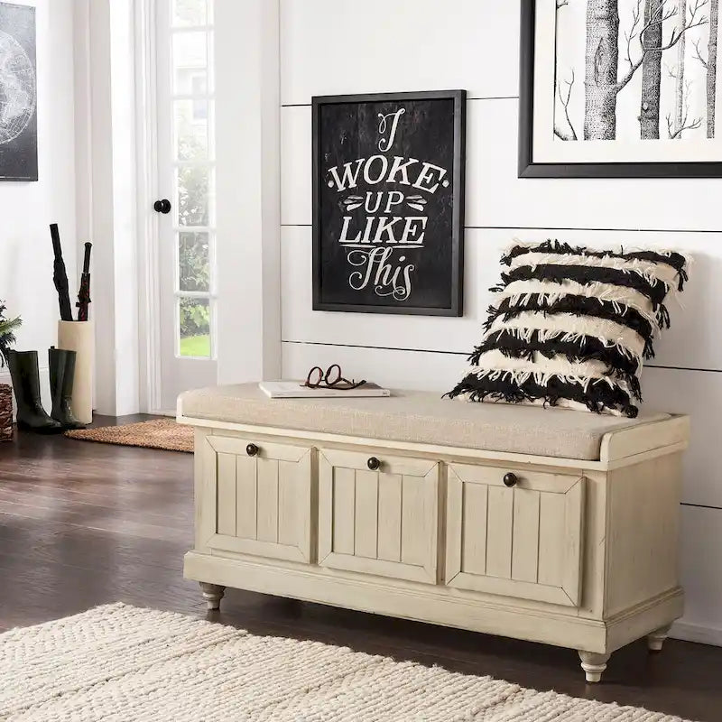 Granger-Aufbewahrungsbank mit Leinensitzkissen von iNSPIRE Q Classic