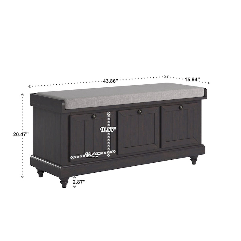 Granger-Aufbewahrungsbank mit Leinensitzkissen von iNSPIRE Q Classic