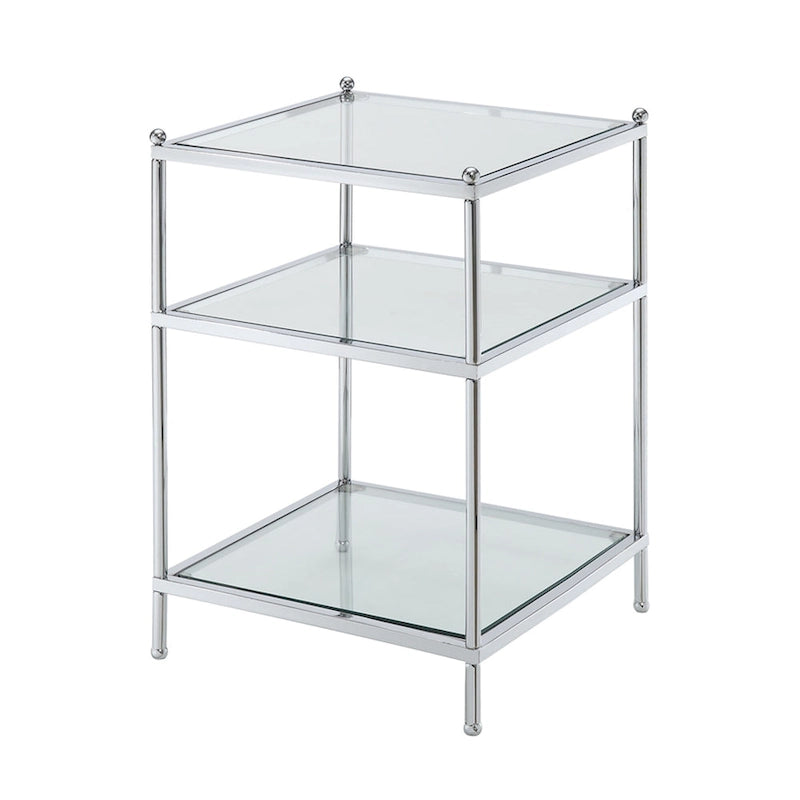 Table d’appoint en verre à 3 niveaux Royal Crest de Convenience Concepts