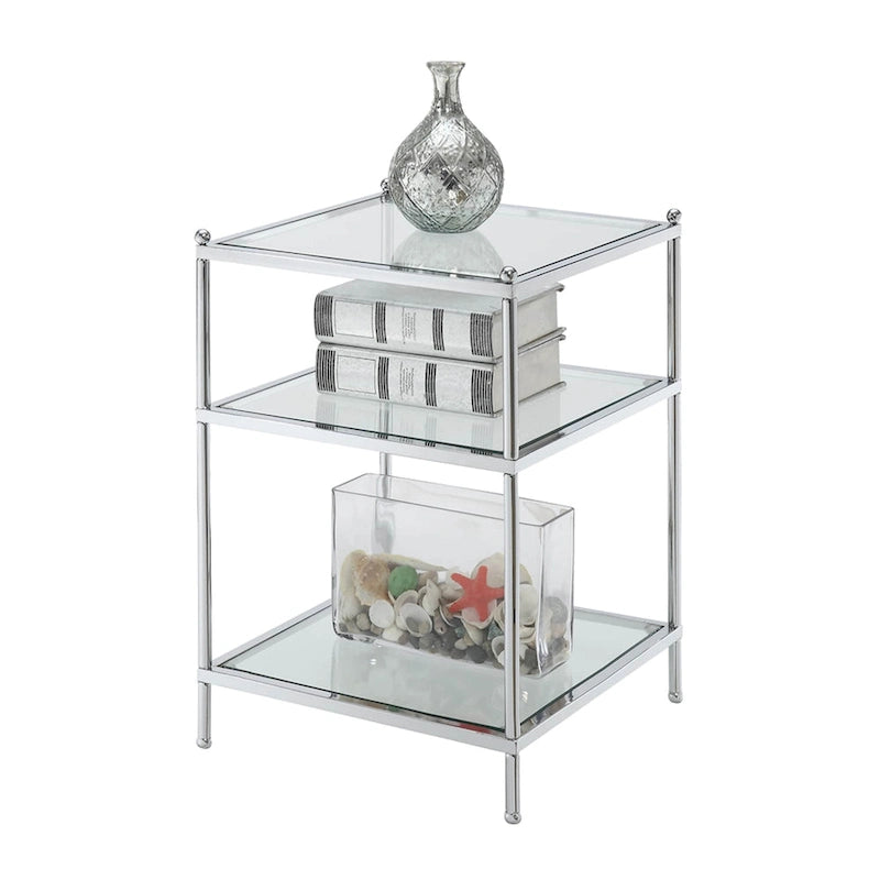 Table d’appoint en verre à 3 niveaux Royal Crest de Convenience Concepts
