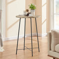 35.4 High Round Bar Table, Industrial Style Wood Top Bistro Pub/Breakfast Table