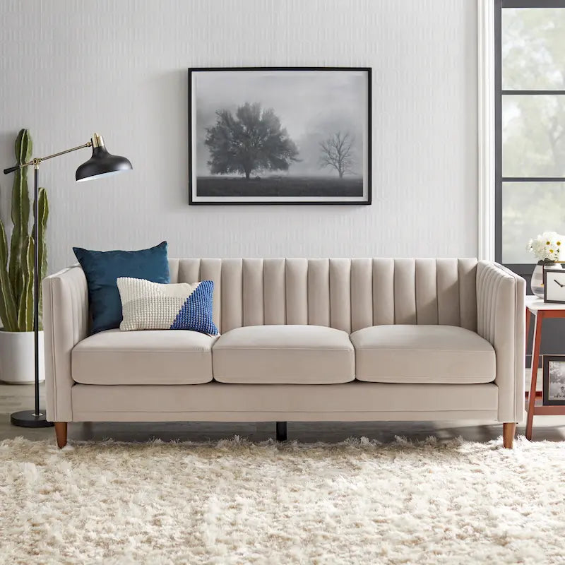 Lifestorey Paxton Sofa mit Kanalsteppung und Smoking-Rückenlehne