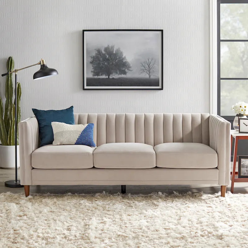 Lifestorey Paxton Sofa mit Kanalsteppung und Smoking-Rückenlehne