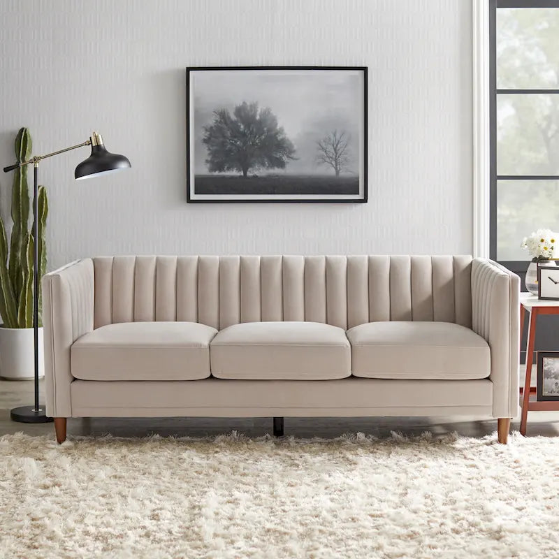 Lifestorey Paxton Sofa mit Kanalsteppung und Smoking-Rückenlehne
