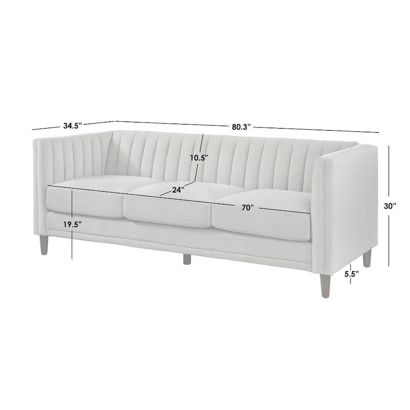 Lifestorey Paxton Sofa mit Kanalsteppung und Smoking-Rückenlehne