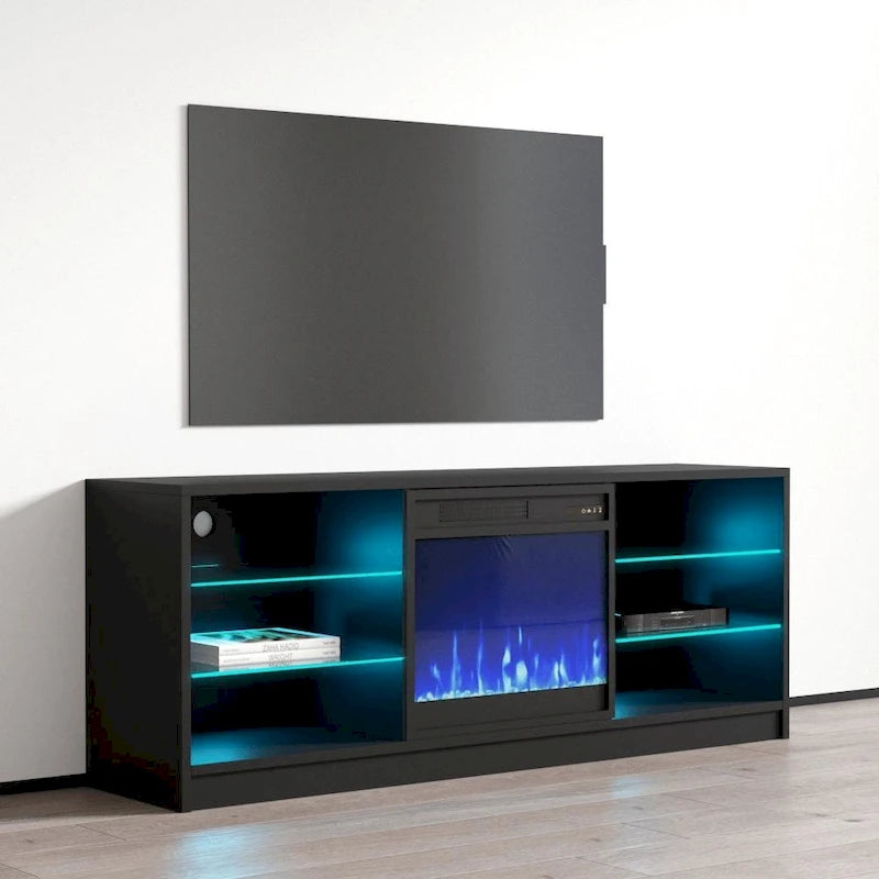 Moderner 58-Zoll-TV-Ständer Manhattan mit elektrischem Kamin