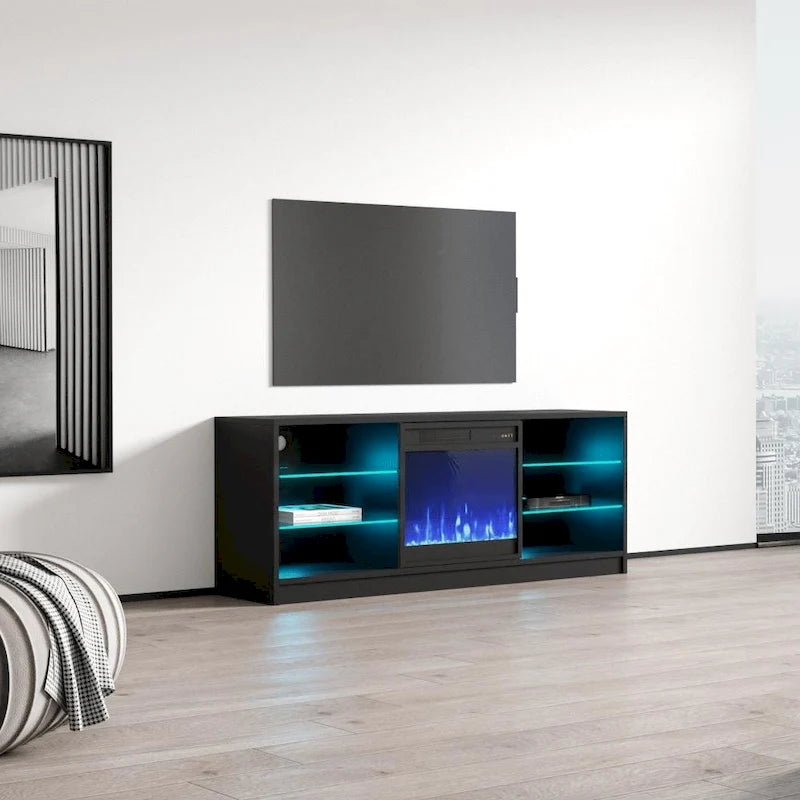 Moderner 58-Zoll-TV-Ständer Manhattan mit elektrischem Kamin