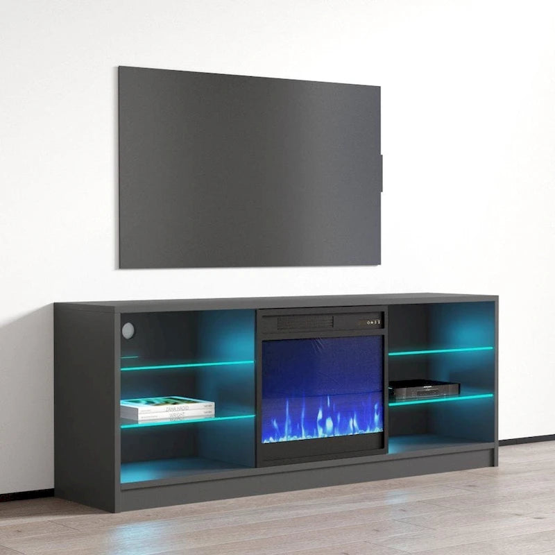 Moderner 58-Zoll-TV-Ständer Manhattan mit elektrischem Kamin