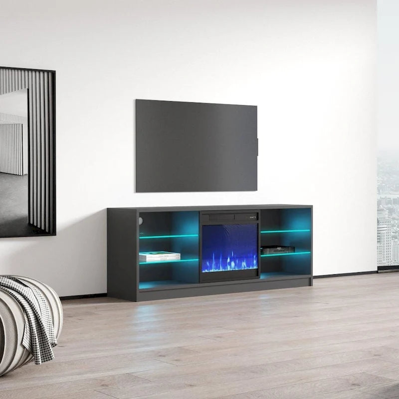 Moderner 58-Zoll-TV-Ständer Manhattan mit elektrischem Kamin