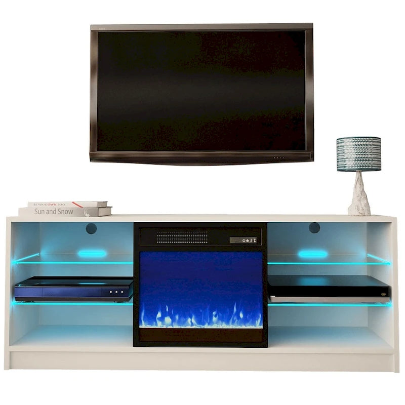 Moderner 58-Zoll-TV-Ständer Manhattan mit elektrischem Kamin