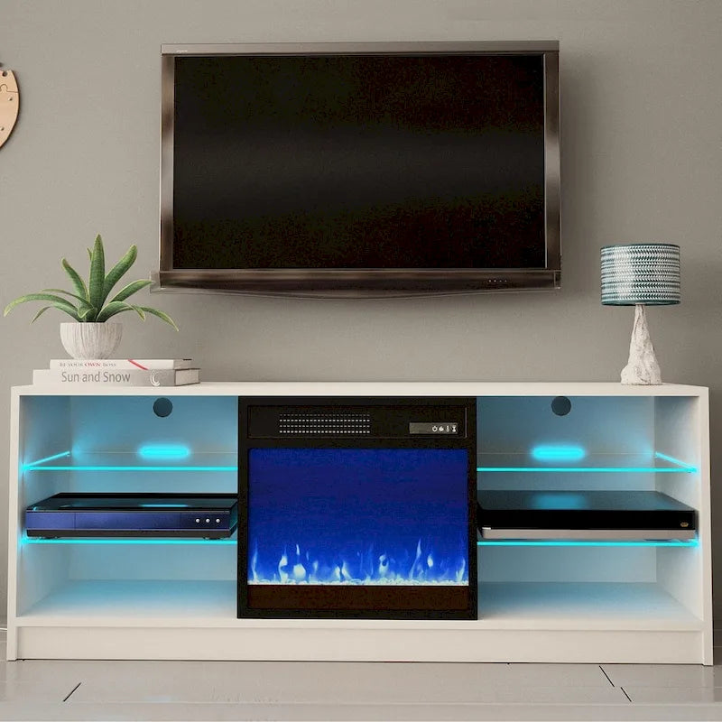 Moderner 58-Zoll-TV-Ständer Manhattan mit elektrischem Kamin