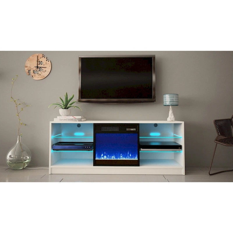 Moderner 58-Zoll-TV-Ständer Manhattan mit elektrischem Kamin