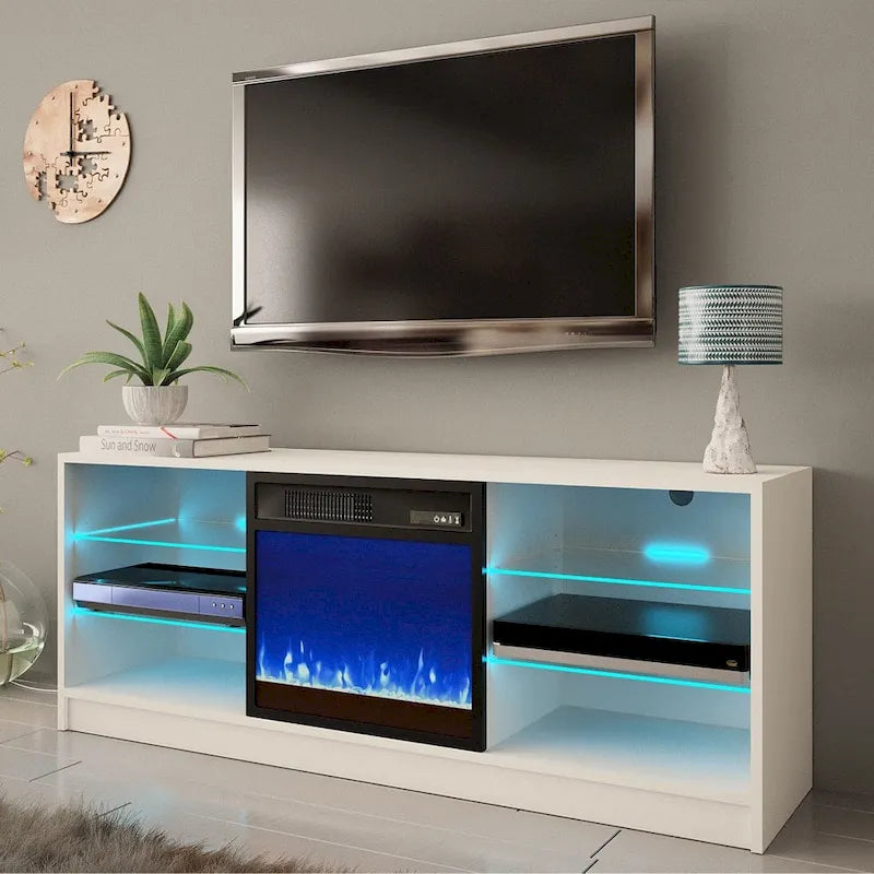 Moderner 58-Zoll-TV-Ständer Manhattan mit elektrischem Kamin