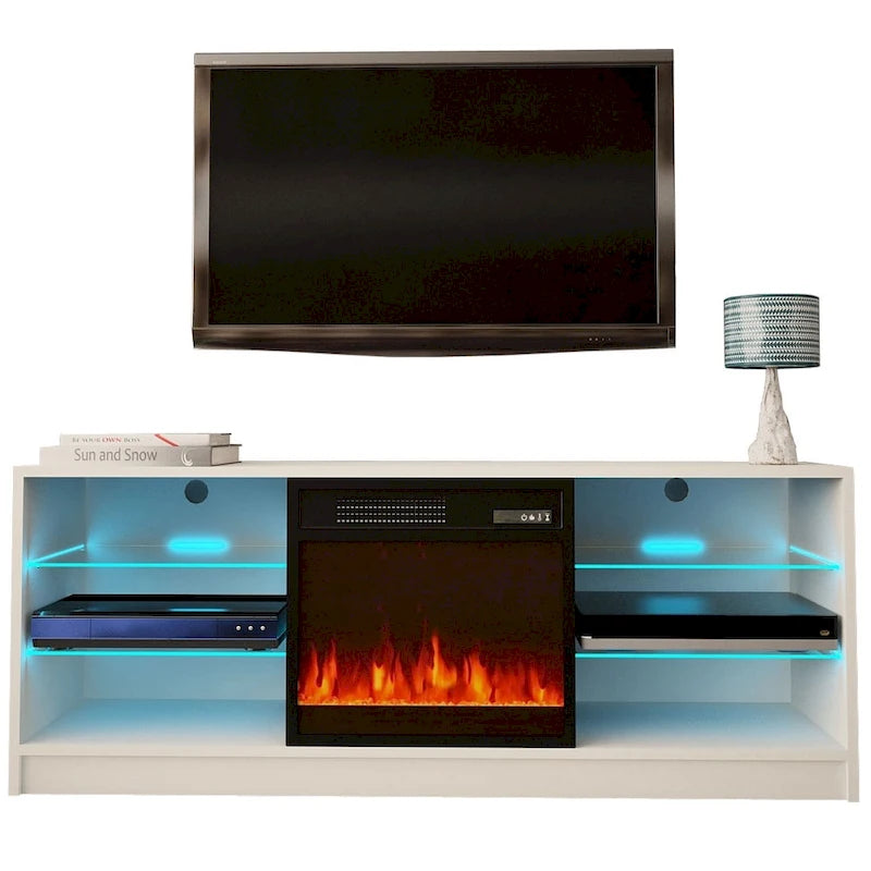 Moderner 58-Zoll-TV-Ständer Manhattan mit elektrischem Kamin