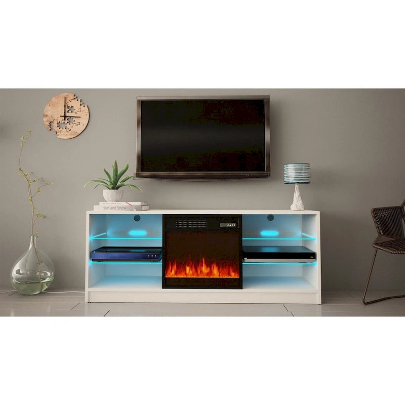 Moderner 58-Zoll-TV-Ständer Manhattan mit elektrischem Kamin
