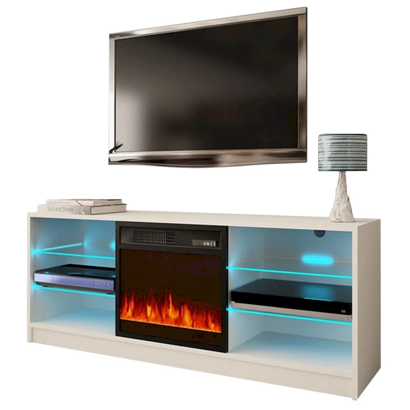 Moderner 58-Zoll-TV-Ständer Manhattan mit elektrischem Kamin