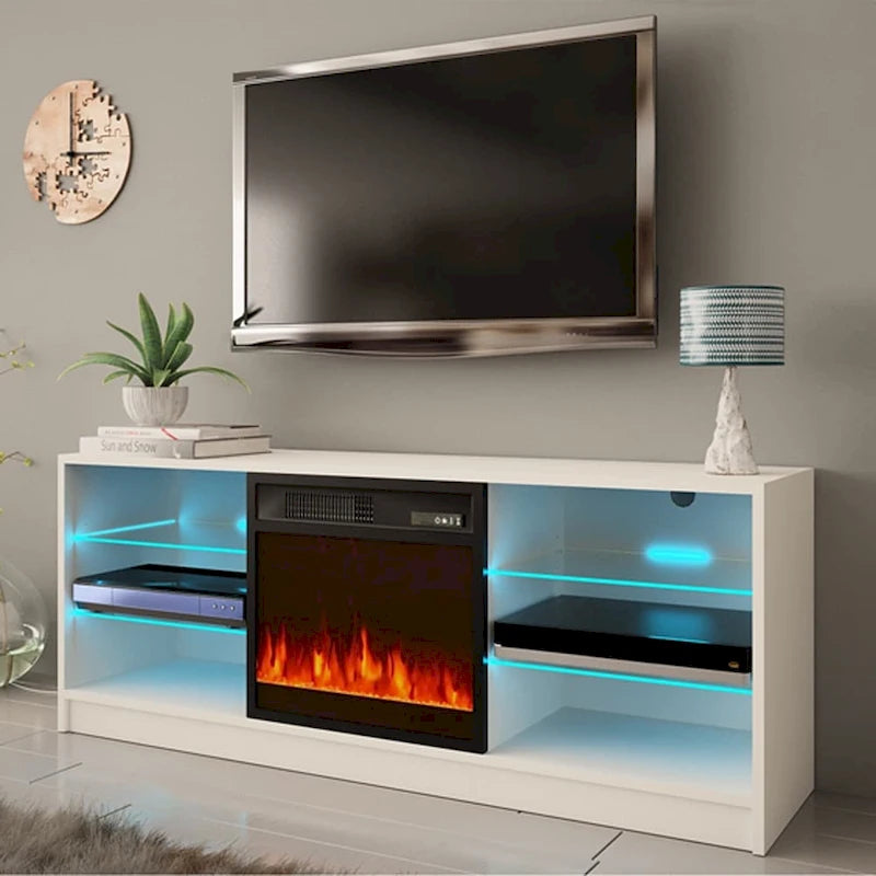 Moderner 58-Zoll-TV-Ständer Manhattan mit elektrischem Kamin