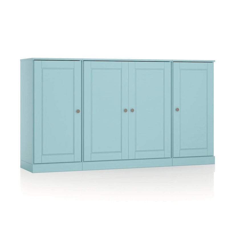 Buffet de 65 en bois massif à 100 % avec portes en verre transparent, dépoli ou en bois massif, par Palace Imports