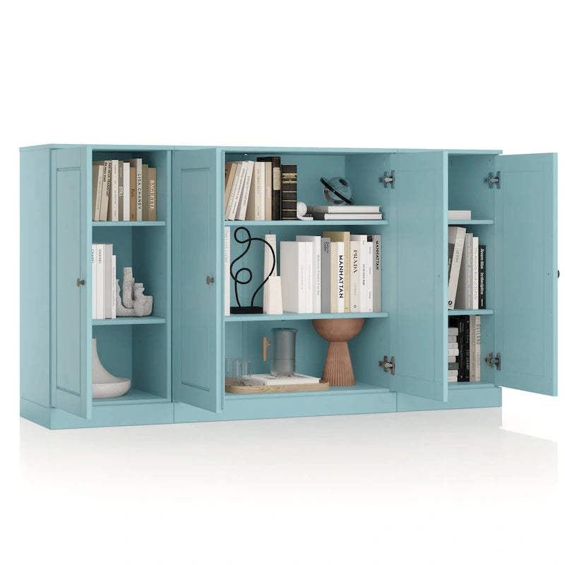 Buffet de 65 en bois massif à 100 % avec portes en verre transparent, dépoli ou en bois massif, par Palace Imports