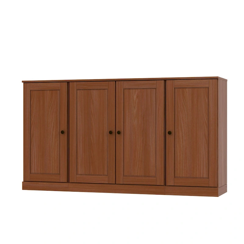 Buffet de 65 en bois massif à 100 % avec portes en verre transparent, dépoli ou en bois massif, par Palace Imports