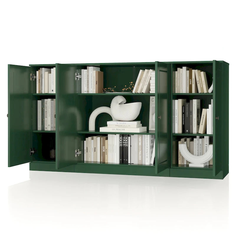 Buffet de 65 en bois massif à 100 % avec portes en verre transparent, dépoli ou en bois massif, par Palace Imports