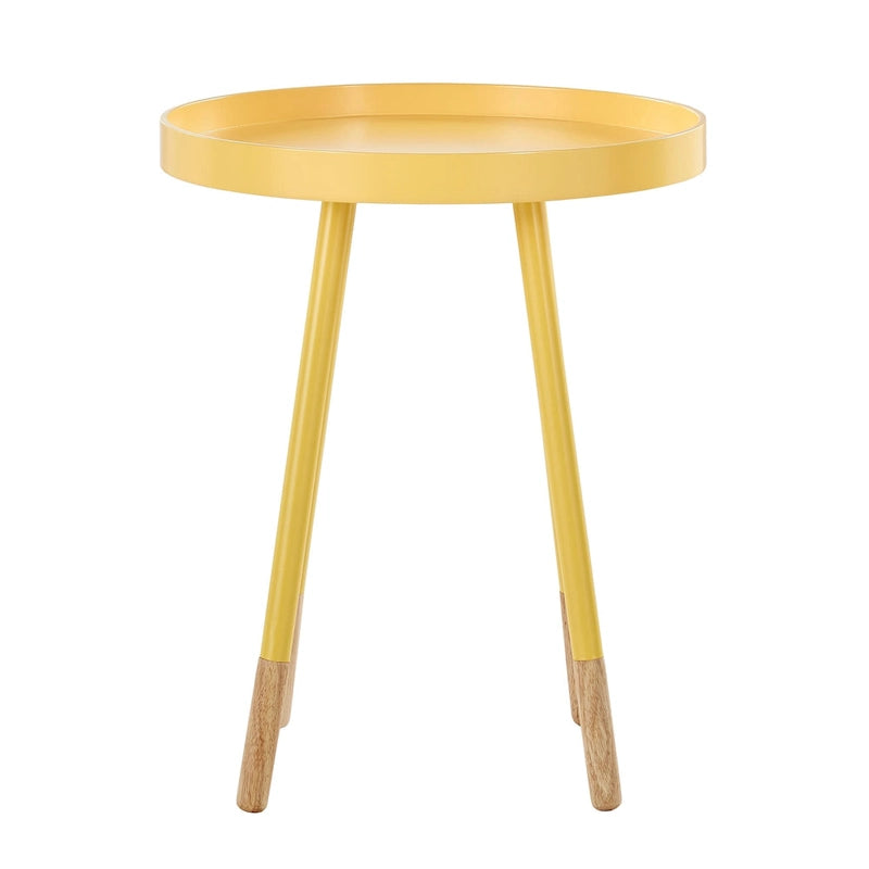 Marcella Paint-Dipped Round Tray-Top Side Table by iNSPIRE Q Modern