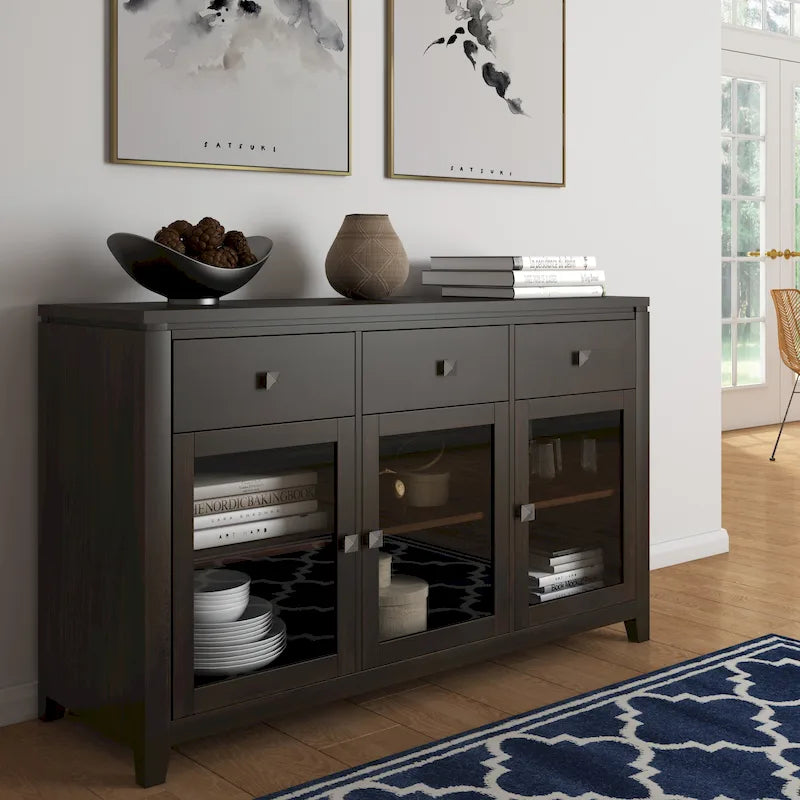 WYNDENHALL Essex SIDEBOARD aus massivem Holz, 54 Zoll breit, modernes Buffet aus Mahagoniholz – 54 Zoll breit