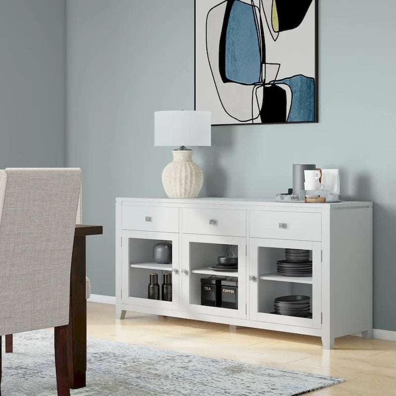WYNDENHALL Essex SIDEBOARD aus massivem Holz, 54 Zoll breit, modernes Buffet aus Mahagoniholz – 54 Zoll breit