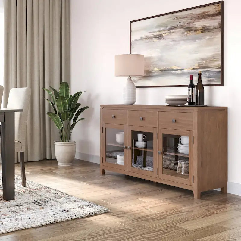 WYNDENHALL Essex SIDEBOARD aus massivem Holz, 54 Zoll breit, modernes Buffet aus Mahagoniholz – 54 Zoll breit