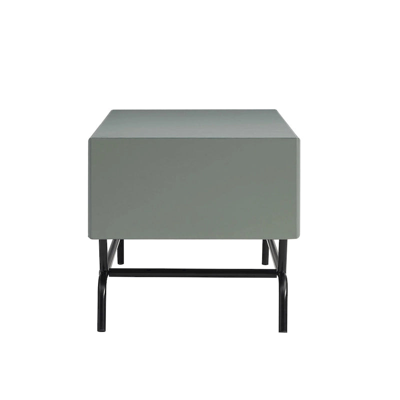 Table basse moderne DH BASIC de 42 pouces à 2 tiroirs avec pieds en métal, par Denhour