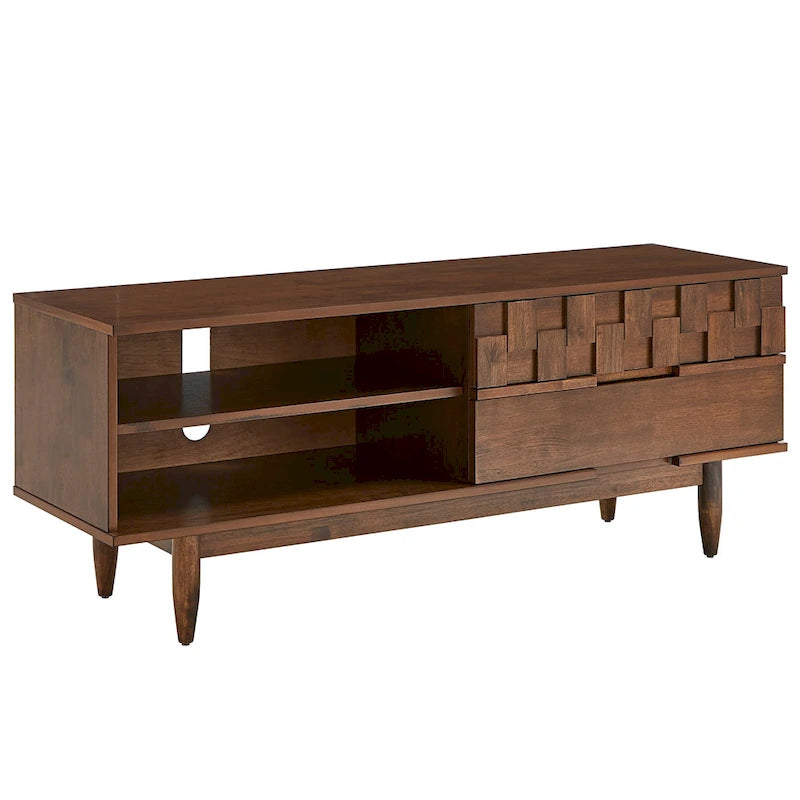 Kieran Mid-Century-TV-Schrank aus Holz mit 2 Schubladen von iNSPIRE Q Modern – 59 Zoll