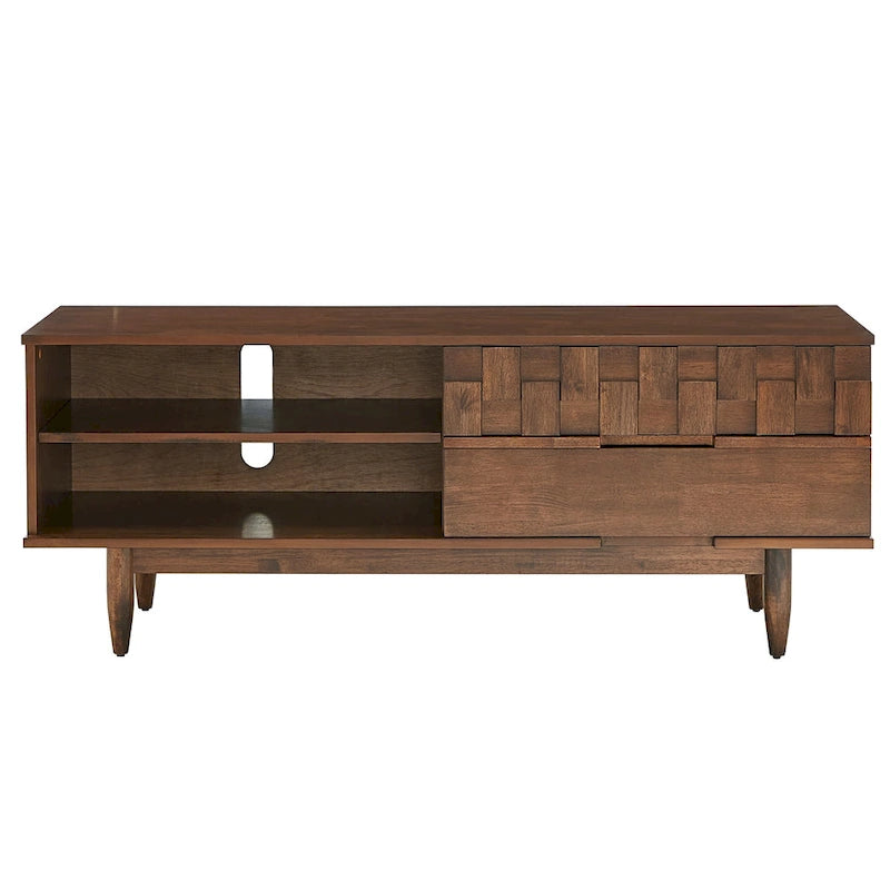 Kieran Mid-Century-TV-Schrank aus Holz mit 2 Schubladen von iNSPIRE Q Modern – 59 Zoll