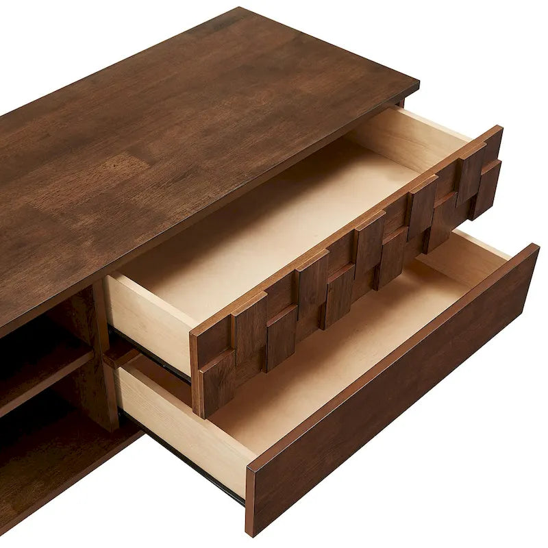 Kieran Mid-Century-TV-Schrank aus Holz mit 2 Schubladen von iNSPIRE Q Modern – 59 Zoll