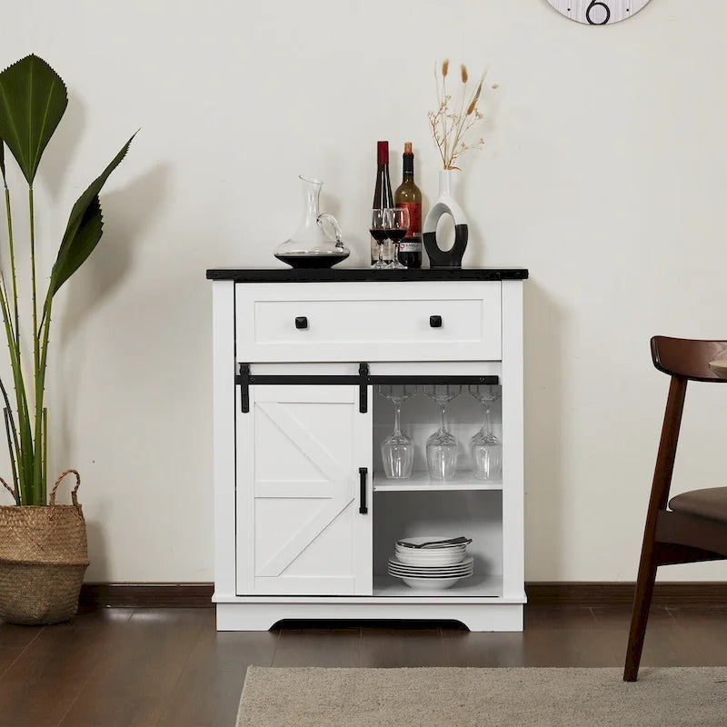 Buffetschrank als Kaffeebar im Landhausstil, Küchenbuffet und Sideboard für Esszimmer, Wohnzimmer und Eingangsbereich
