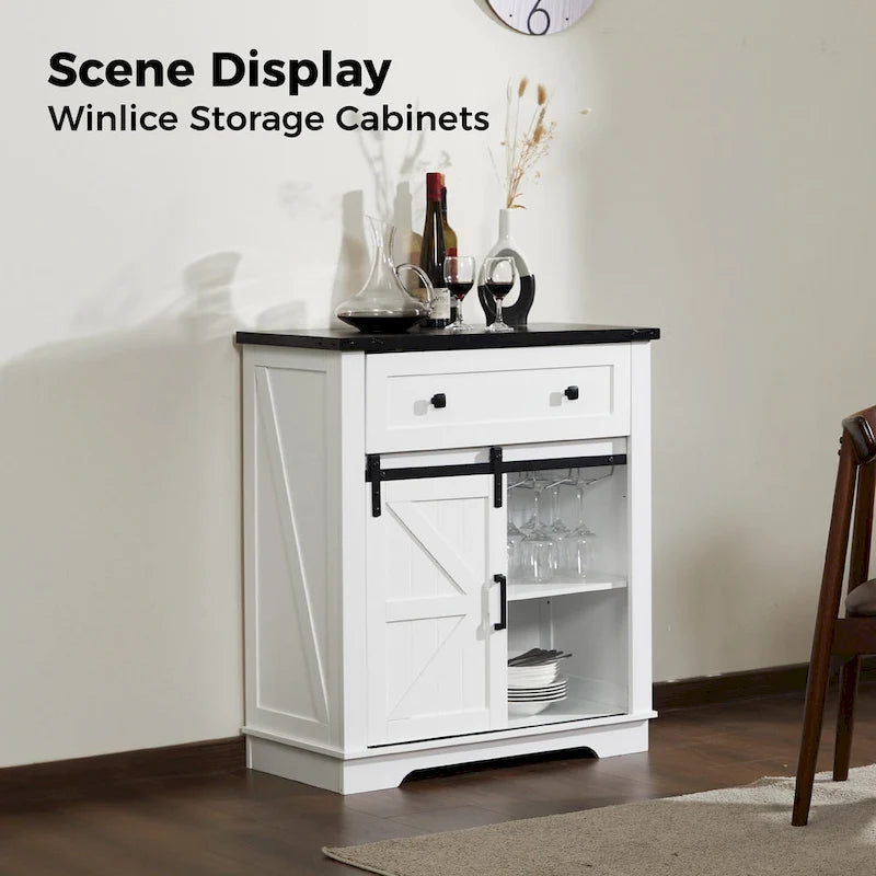 Buffetschrank als Kaffeebar im Landhausstil, Küchenbuffet und Sideboard für Esszimmer, Wohnzimmer und Eingangsbereich