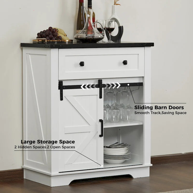 Buffetschrank als Kaffeebar im Landhausstil, Küchenbuffet und Sideboard für Esszimmer, Wohnzimmer und Eingangsbereich