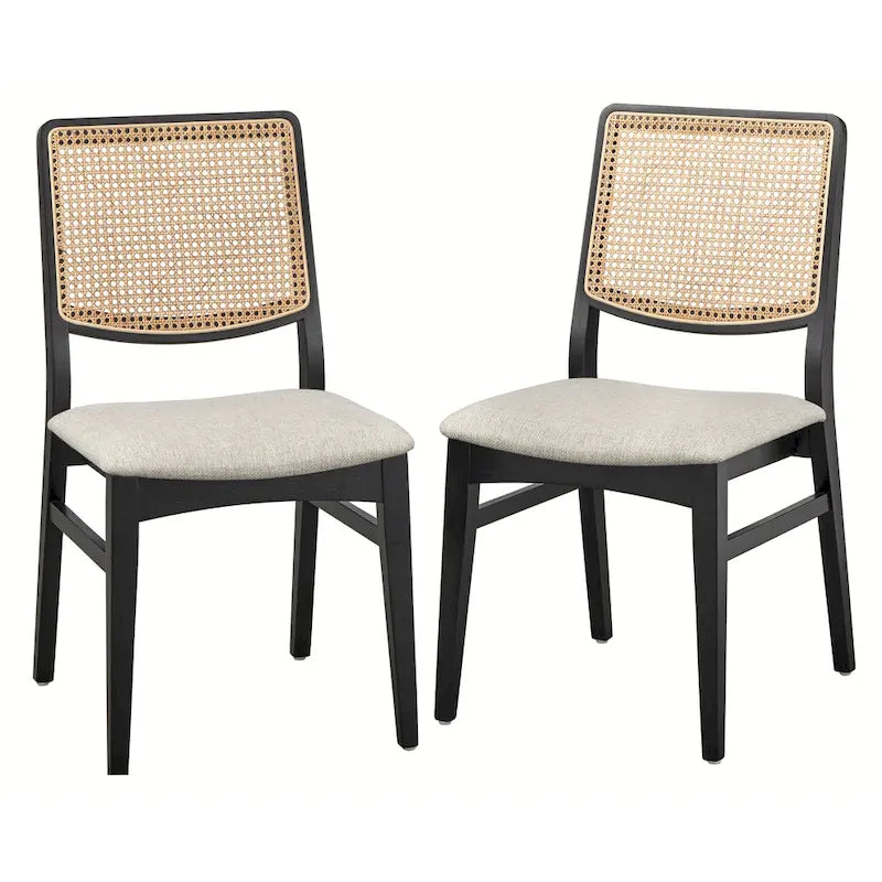 Lifestorey Gilcrest eetkamerstoelen met riet (set van 2)