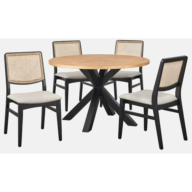 Lifestorey Gilcrest eetkamerstoelen met riet (set van 2)