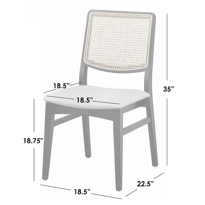 Lifestorey Gilcrest eetkamerstoelen met riet (set van 2)